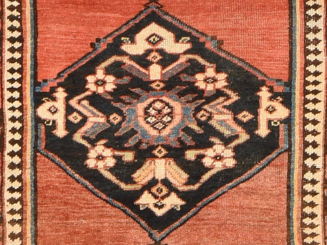3'9" x 9'3" Vintage Hand Knotted Orange Wool Runner Oriental Rug - MOA10278558
