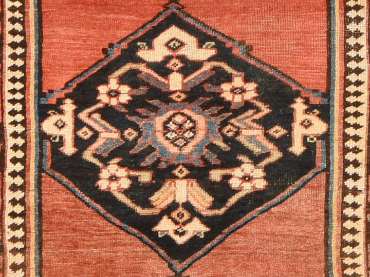 3'9" x 9'3" Vintage Hand Knotted Orange Wool Runner Oriental Rug - MOA10278558