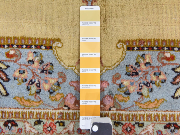 6'2" x 8'9" Vintage Hand Knotted Yellow Wool Rectangle Oriental Rug - MOA10278560