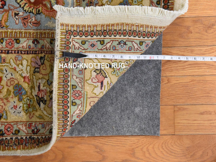 6'2" x 8'9" Vintage Hand Knotted Yellow Wool Rectangle Oriental Rug - MOA10278560