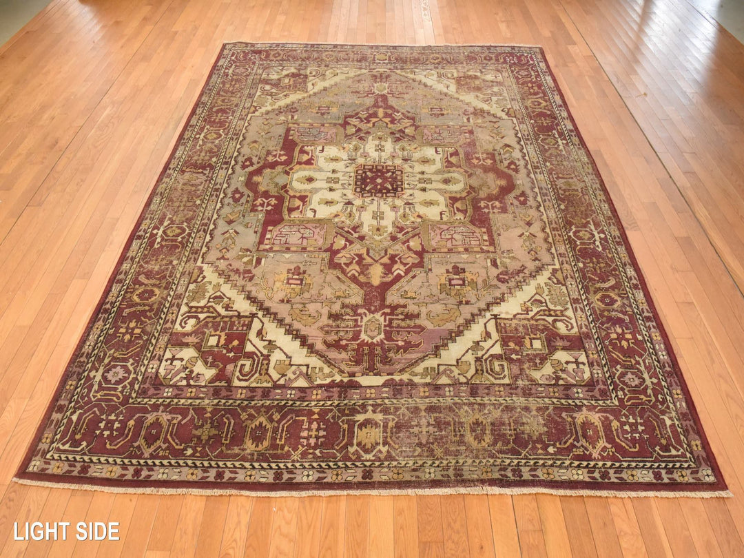 8'6" x 11'3" Vintage Hand Knotted Red Wool Rectangle Oriental Rug - MOA10278561