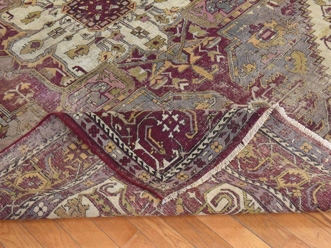 8'6" x 11'3" Vintage Hand Knotted Red Wool Rectangle Oriental Rug - MOA10278561