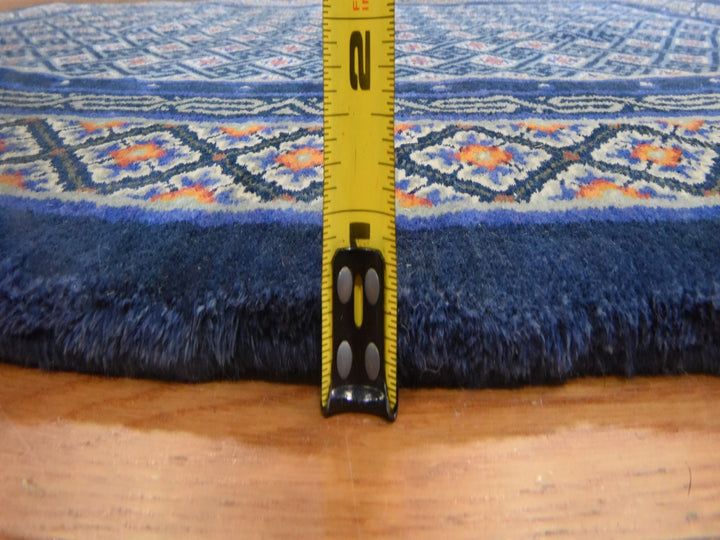 3'10" x 6'2" Vintage Hand Knotted Blue Wool Rectangle Oriental Rug - MOA10278562