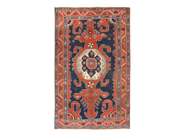 5'1" x 8'7" New Hand Knotted Red Wool Rectangle Oriental Rug - MOA10278563