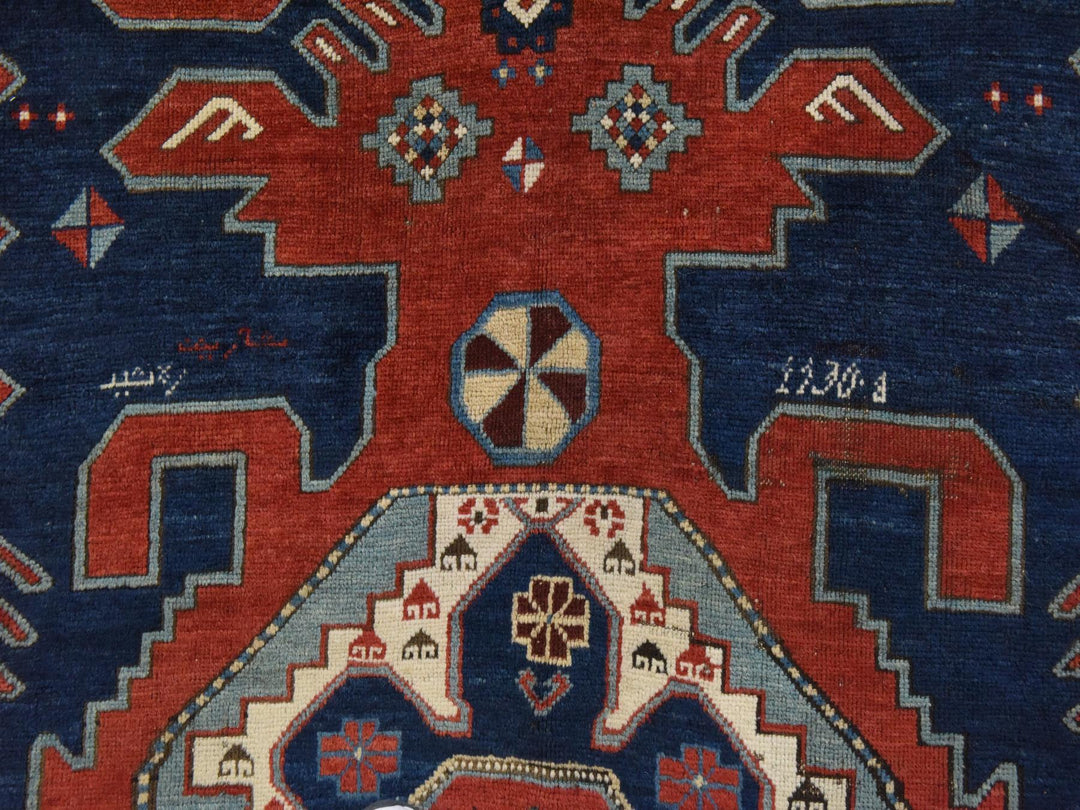 5'1" x 8'7" New Hand Knotted Red Wool Rectangle Oriental Rug - MOA10278563