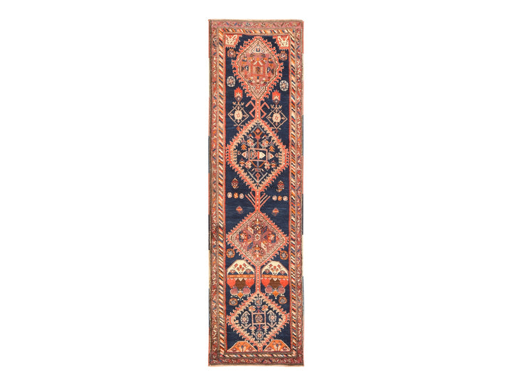 2'3" x 8'6" Vintage Hand Knotted Blue Wool Runner Oriental Rug - MOA10278564