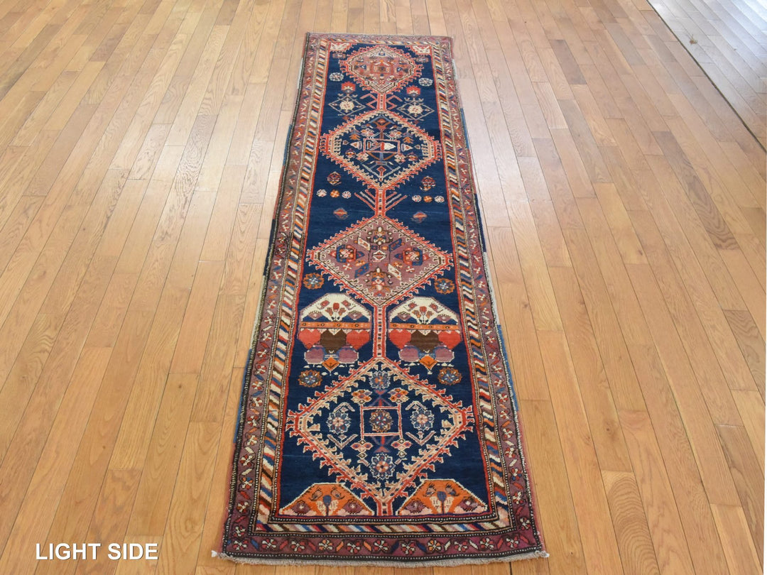 2'3" x 8'6" Vintage Hand Knotted Blue Wool Runner Oriental Rug - MOA10278564