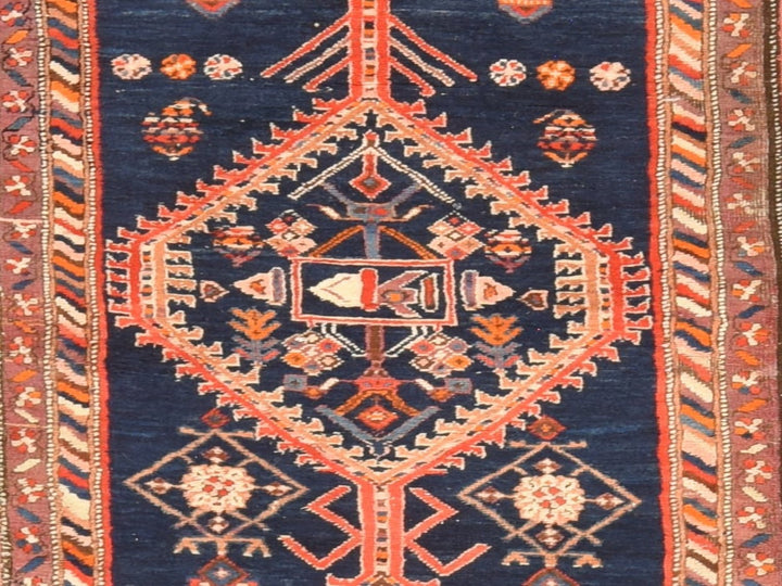 2'3" x 8'6" Vintage Hand Knotted Blue Wool Runner Oriental Rug - MOA10278564