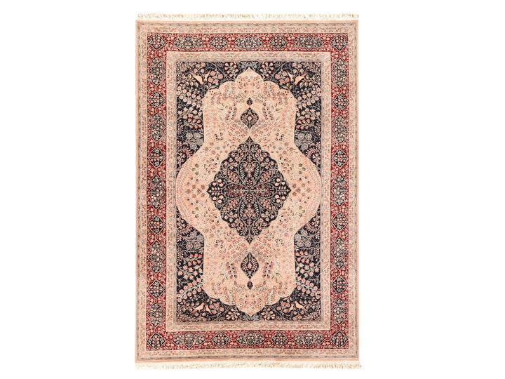 5'8" x 8'9" Vintage Hand Knotted Blue Wool Rectangle Oriental Rug - MOA10278565