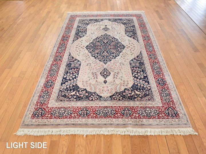 5'8" x 8'9" Vintage Hand Knotted Blue Wool Rectangle Oriental Rug - MOA10278565