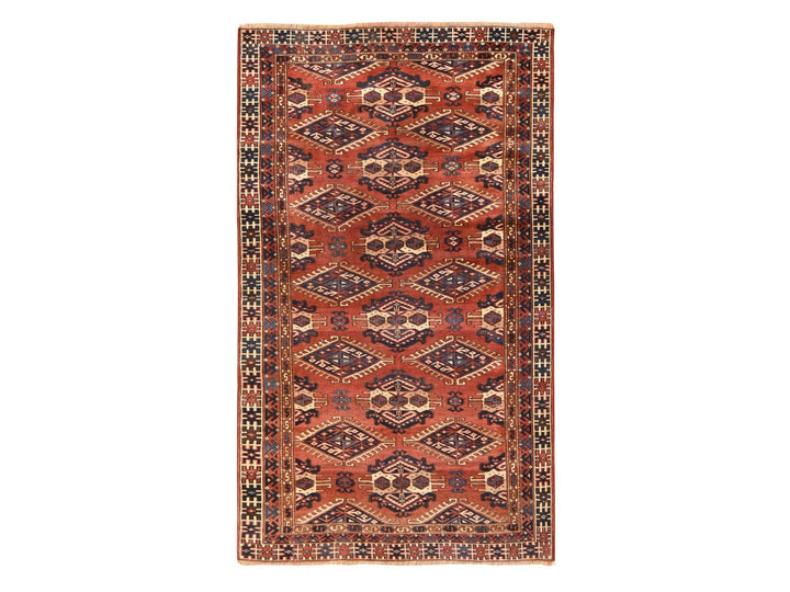 4'5" x 7'6" Vintage Hand Knotted Red Wool Rectangle Oriental Rug - MOA10278566