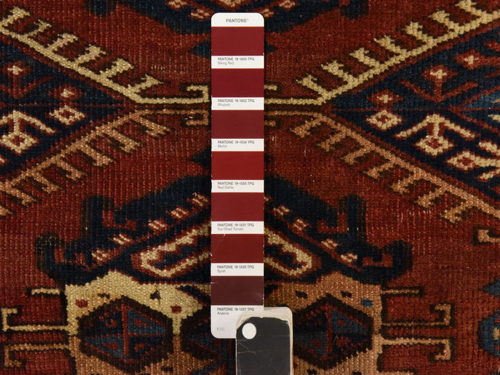 4'5" x 7'6" Vintage Hand Knotted Red Wool Rectangle Oriental Rug - MOA10278566