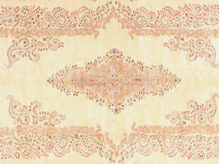 11'7" x 22'2" Vintage Hand Knotted Ivory Wool Rectangle Oriental Rug - MOA10278567