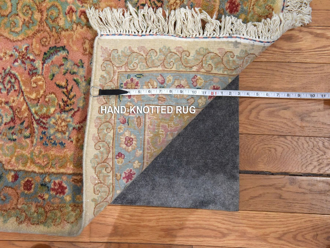 11'7" x 22'2" Vintage Hand Knotted Ivory Wool Rectangle Oriental Rug - MOA10278567