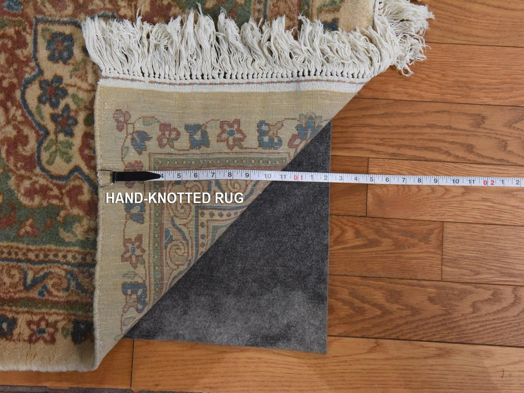 11'6" x 12'1" Vintage Hand Knotted Ivory Wool Square Oriental Rug - MOA10278568