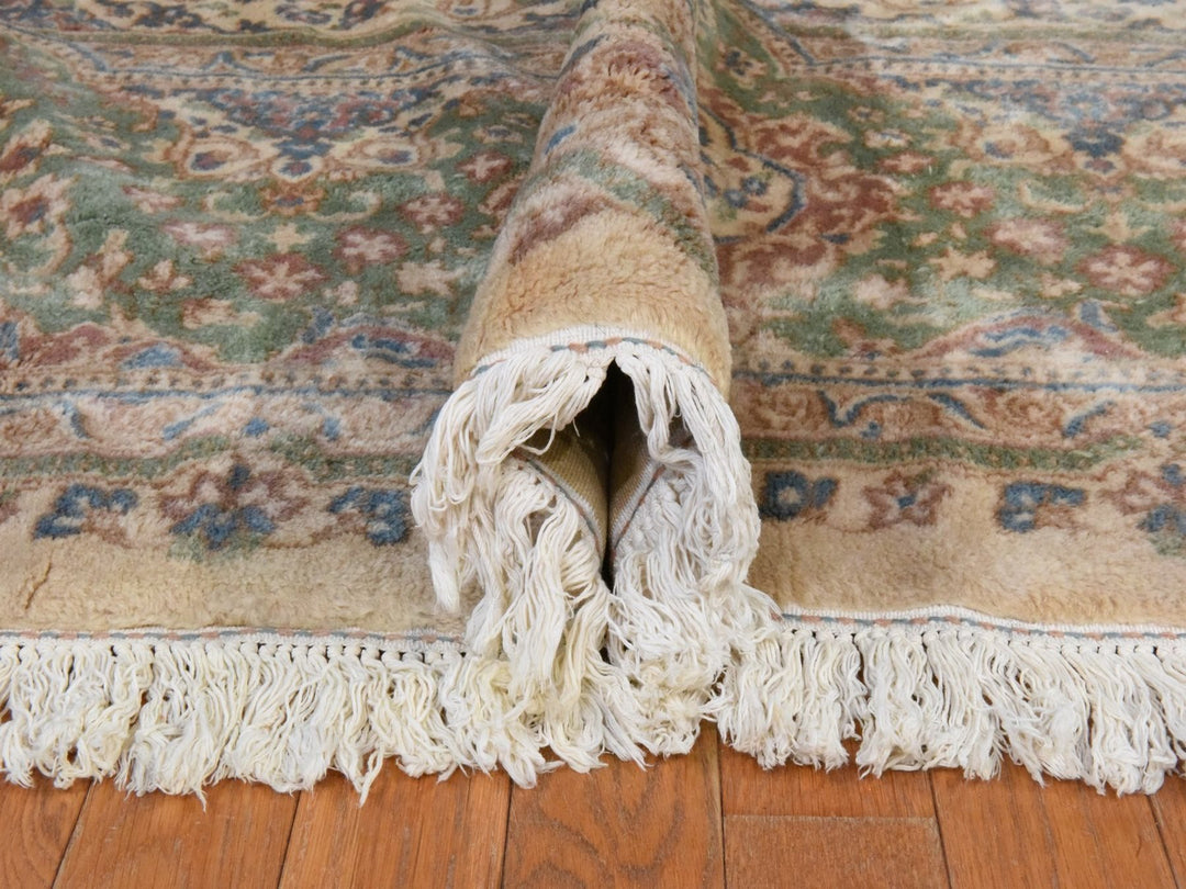 11'6" x 12'1" Vintage Hand Knotted Ivory Wool Square Oriental Rug - MOA10278568