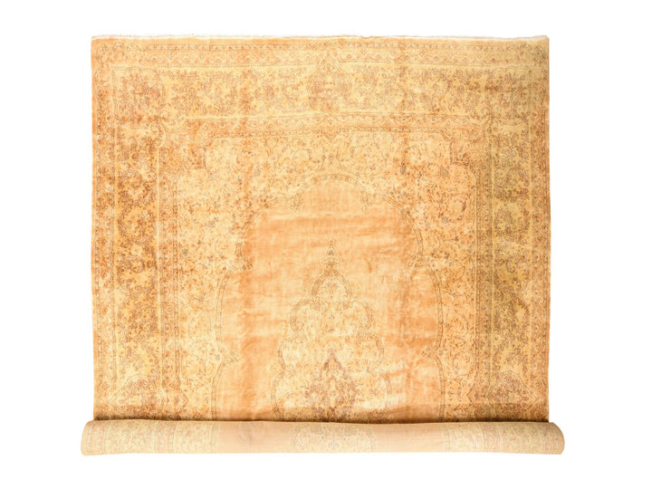 12'5" x 20'2" Vintage Hand Knotted Brown Wool Rectangle Oriental Rug - MOA10278569
