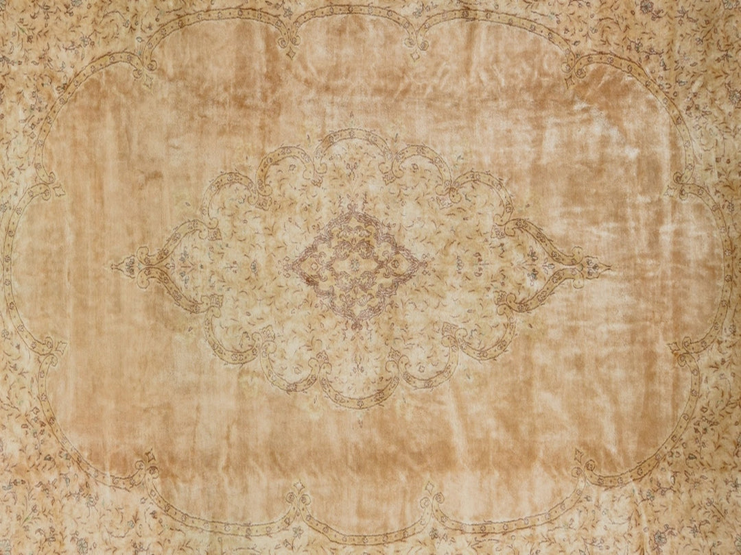 12'5" x 20'2" Vintage Hand Knotted Brown Wool Rectangle Oriental Rug - MOA10278569