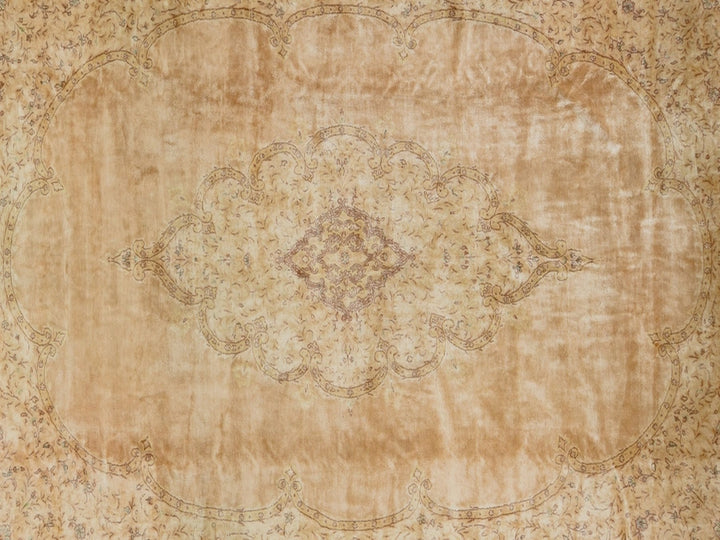 12'5" x 20'2" Vintage Hand Knotted Brown Wool Rectangle Oriental Rug - MOA10278569