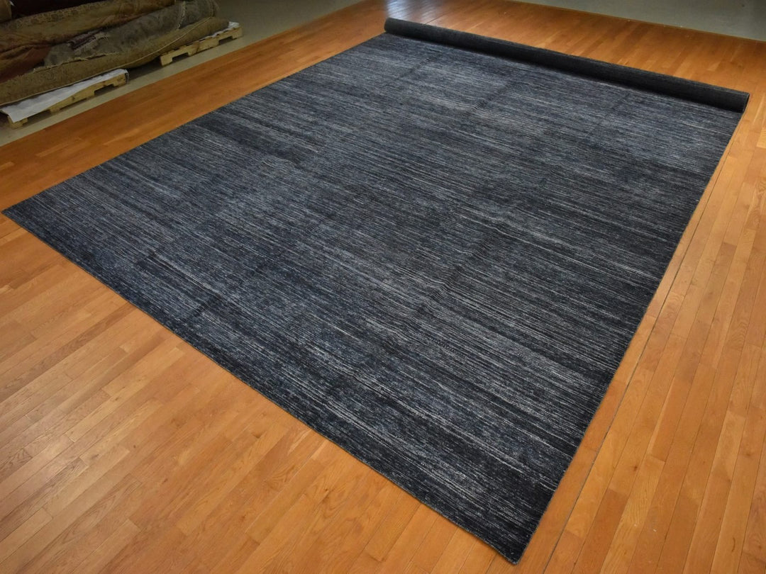 13'0" x 18'0" New Hand Knotted Black Wool Rectangle Oriental Rug - MOA10278570