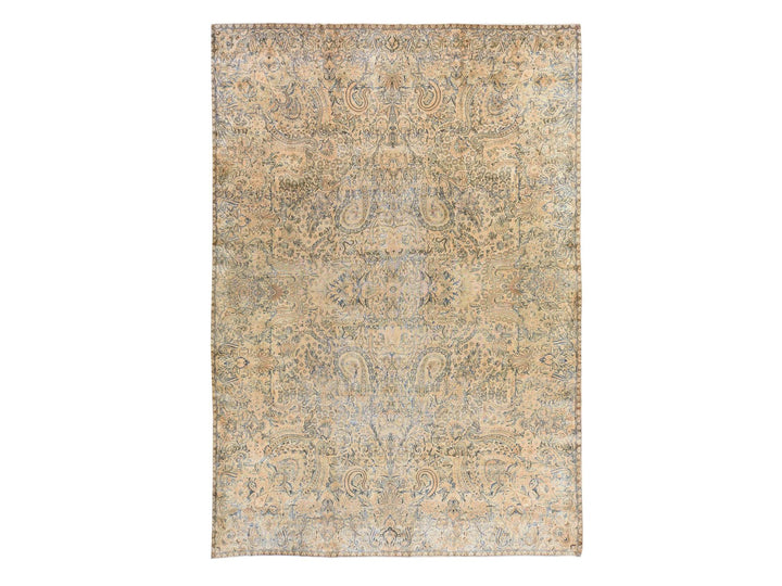 9'6" x 13'9" Vintage Hand Knotted Brown Wool Rectangle Oriental Rug - MOA10278571