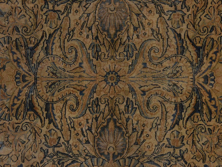 9'6" x 13'9" Vintage Hand Knotted Brown Wool Rectangle Oriental Rug - MOA10278571