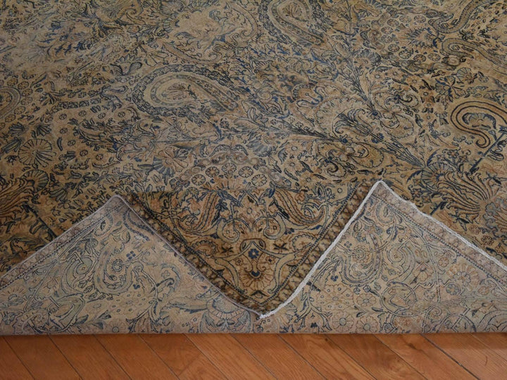 9'6" x 13'9" Vintage Hand Knotted Brown Wool Rectangle Oriental Rug - MOA10278571