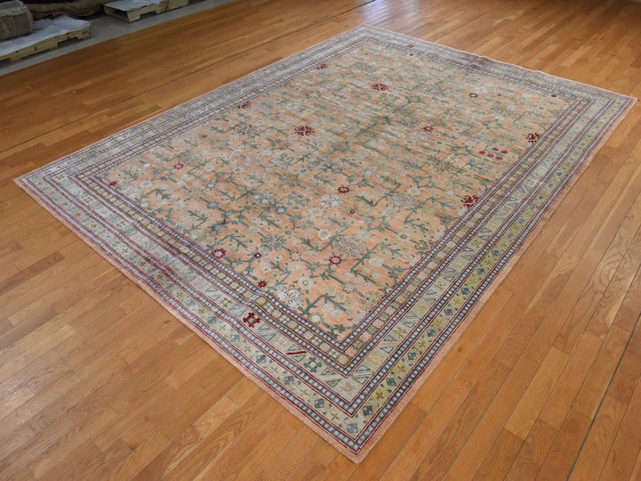 9'0" x 12'2" New Hand Knotted Orange Silk Rectangle Oriental Rug - MOA10278574