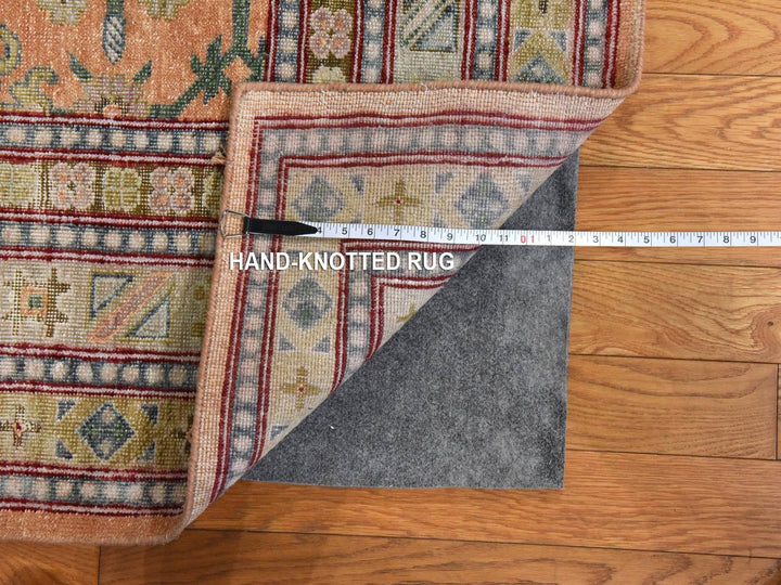 9'0" x 12'2" New Hand Knotted Orange Silk Rectangle Oriental Rug - MOA10278574