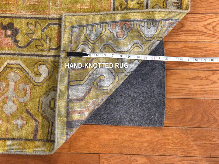 7'11" x 10'3" New Hand Knotted Yellow Silk Rectangle Oriental Rug - MOA10278575