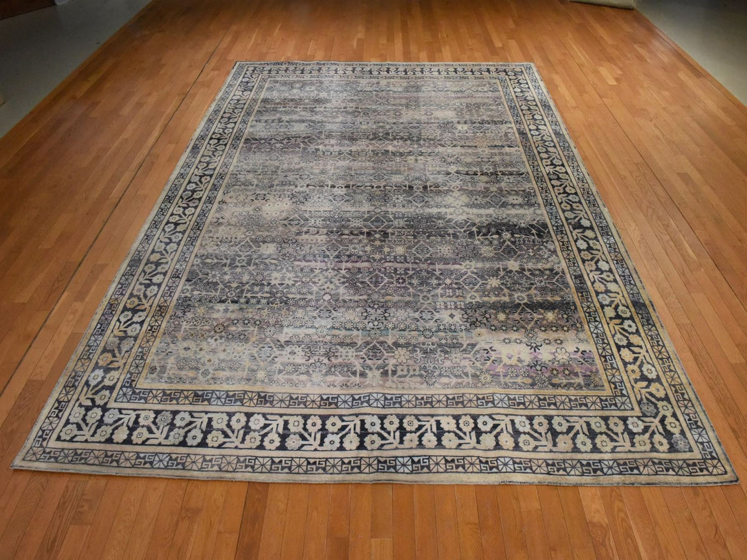 9'10" x 14'2" New Hand Knotted Black Silk Rectangle Oriental Rug - MOA10278577