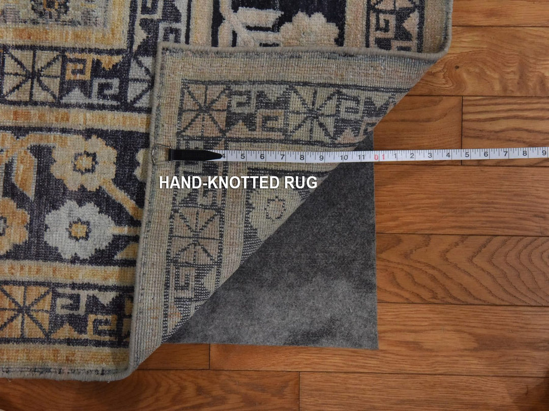 9'10" x 14'2" New Hand Knotted Black Silk Rectangle Oriental Rug - MOA10278577