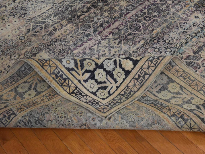 9'10" x 14'2" New Hand Knotted Black Silk Rectangle Oriental Rug - MOA10278577