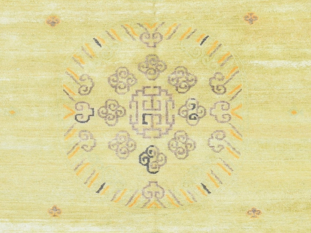 8'2" x 10'2" New Hand Knotted Green Silk Rectangle Oriental Rug - MOA10278578