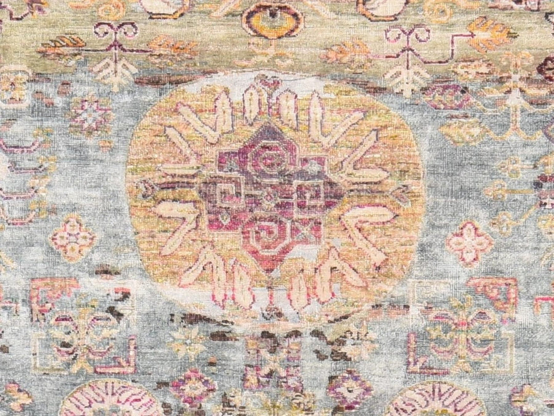 7'10" x 10'5" New Hand Knotted Pink Silk Rectangle Oriental Rug - MOA10278580