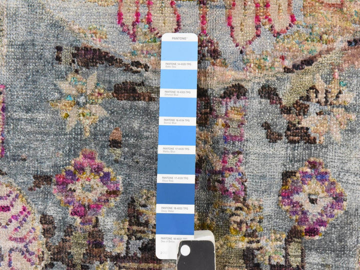 7'10" x 10'5" New Hand Knotted Pink Silk Rectangle Oriental Rug - MOA10278580