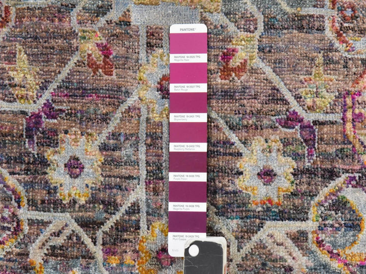 7'10" x 10'5" New Hand Knotted Pink Silk Rectangle Oriental Rug - MOA10278580