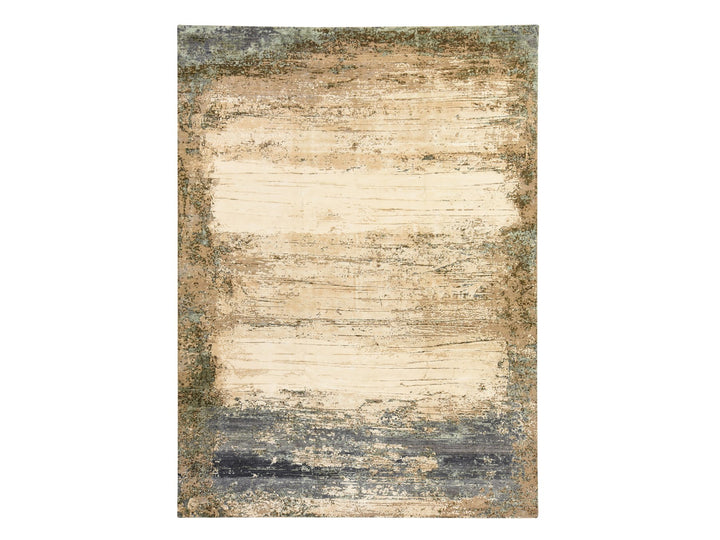 8'10" x 12'1" New Hand Knotted Brown Silk Rectangle Oriental Rug - MOA10278583