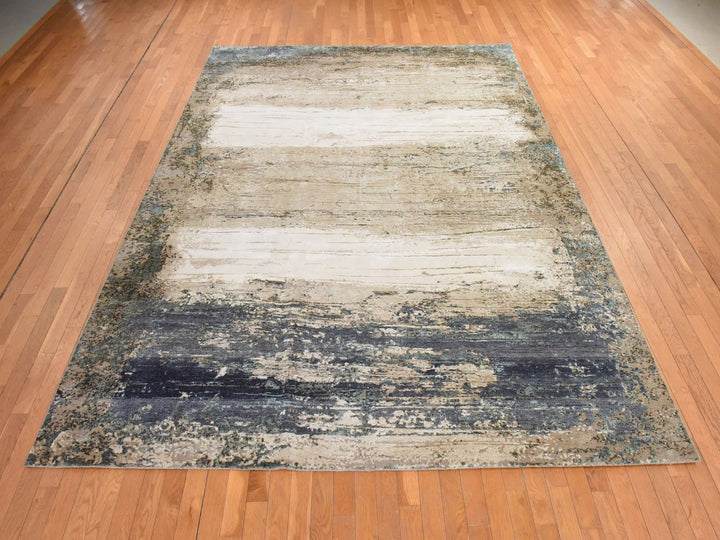 8'10" x 12'1" New Hand Knotted Brown Silk Rectangle Oriental Rug - MOA10278583