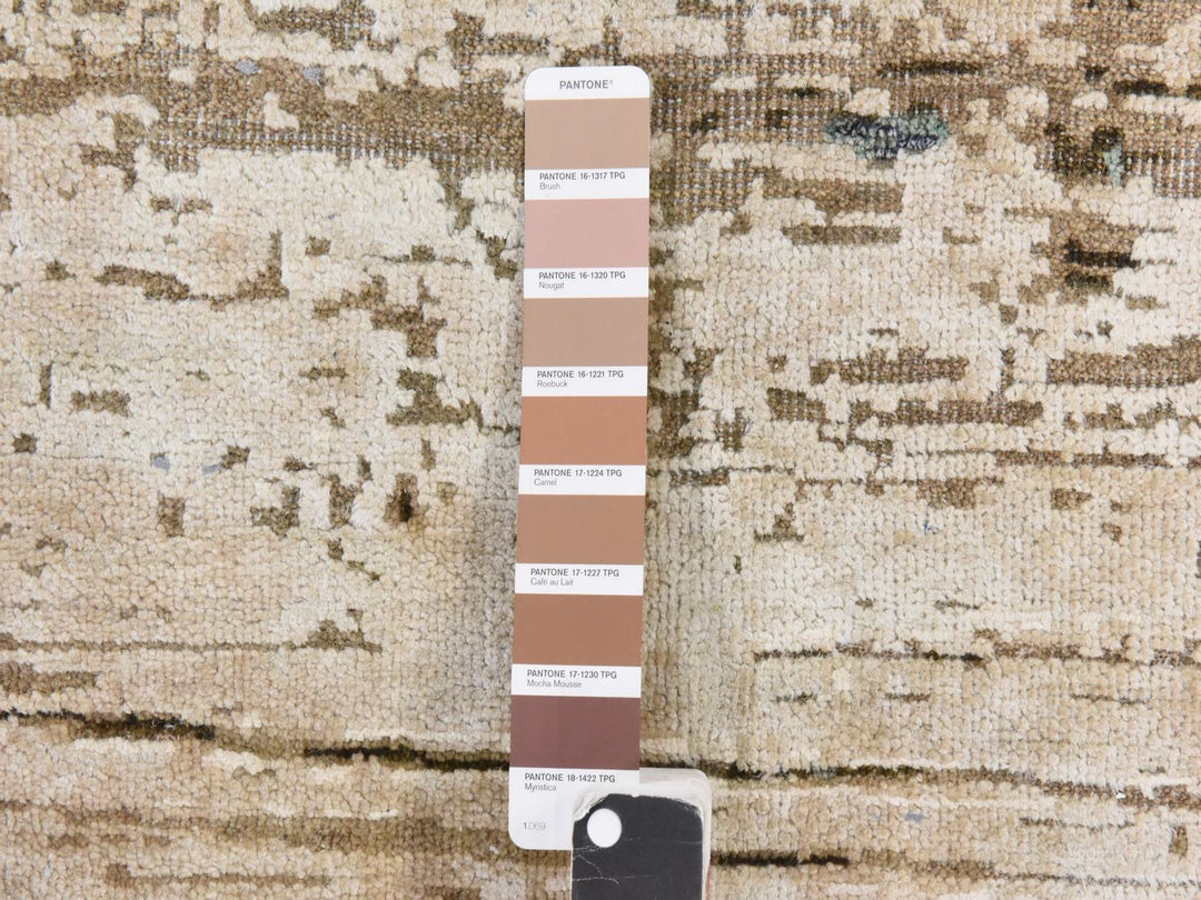 8'10" x 12'1" New Hand Knotted Brown Silk Rectangle Oriental Rug - MOA10278583