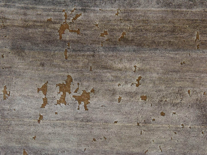 7'11" x 10'4" New Hand Knotted Grey Silk Rectangle Oriental Rug - MOA10278584