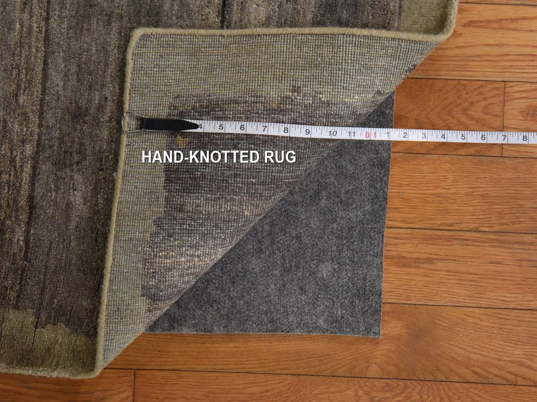 7'11" x 10'4" New Hand Knotted Grey Silk Rectangle Oriental Rug - MOA10278584