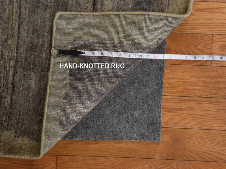 7'11" x 10'4" New Hand Knotted Grey Silk Rectangle Oriental Rug - MOA10278584