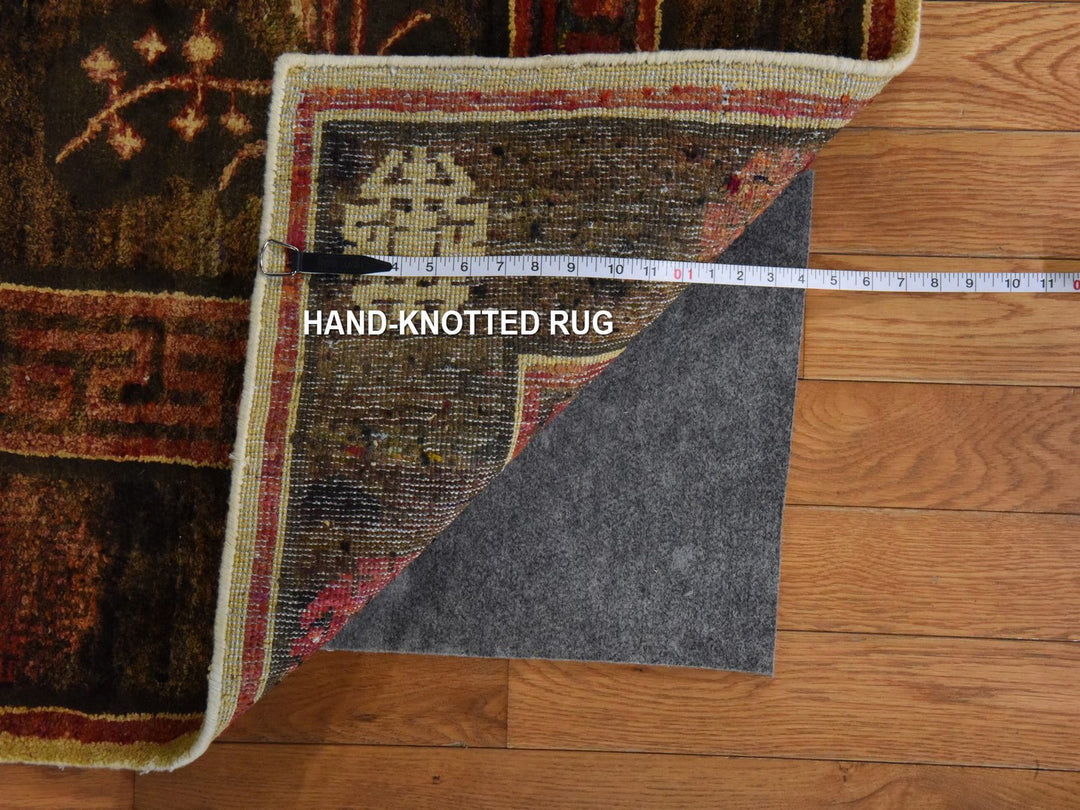 7'11" x 10'1" New Hand Knotted Brown Silk Rectangle Oriental Rug - MOA10278585