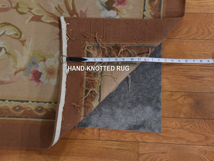 9'0" x 12'0" New Hand Woven Ivory Wool Rectangle Oriental Rug - MOA10278588