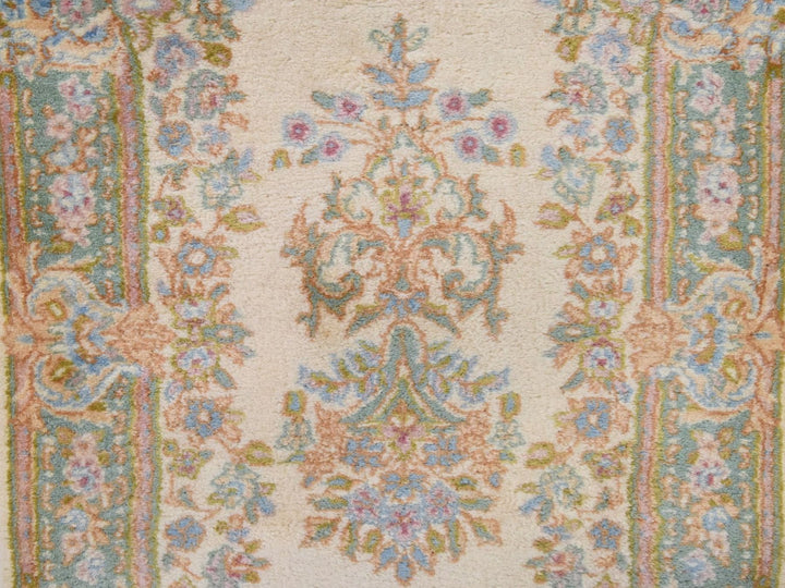 2'4" x 18'10" Vintage Hand Knotted Ivory Wool Runner Oriental Rug - MOA10278589