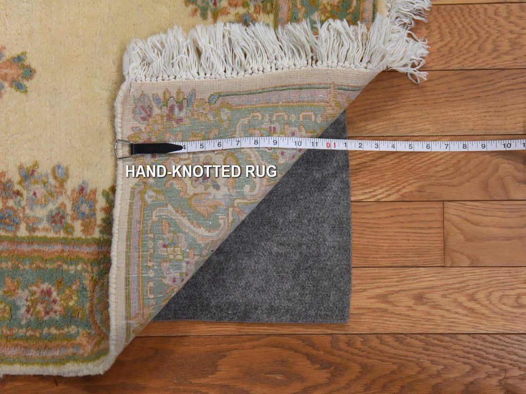 2'4" x 18'10" Vintage Hand Knotted Ivory Wool Runner Oriental Rug - MOA10278589