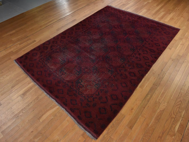 7'8" x 11'0" Vintage Hand Knotted Red Wool Rectangle Oriental Rug - MOA10278590