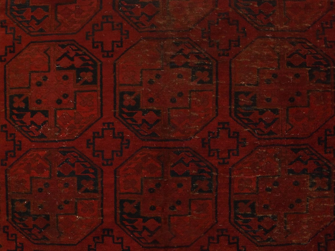 7'8" x 11'0" Vintage Hand Knotted Red Wool Rectangle Oriental Rug - MOA10278590