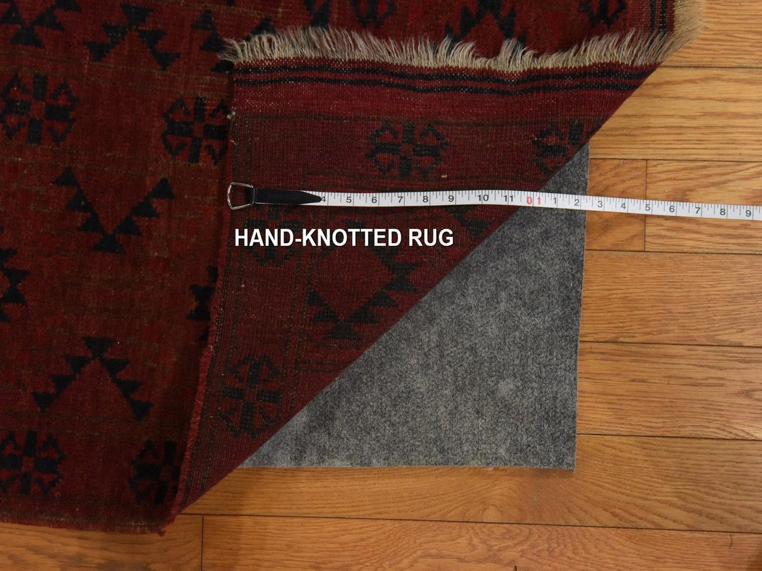 7'8" x 11'0" Vintage Hand Knotted Red Wool Rectangle Oriental Rug - MOA10278590